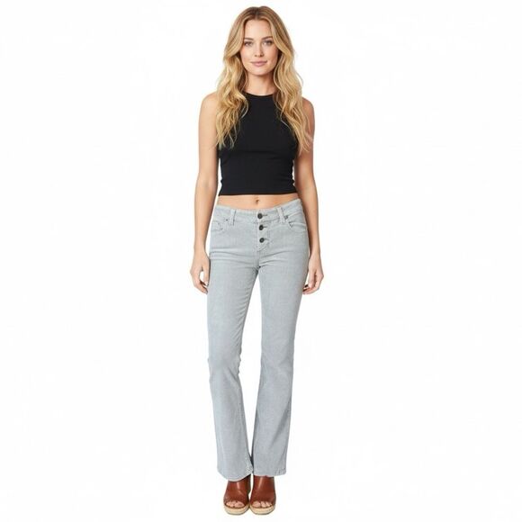 Mudd Denim - Vintage Y2K 2000s Mudd Tan Corduroy Low Rise Flare Pants Size 5